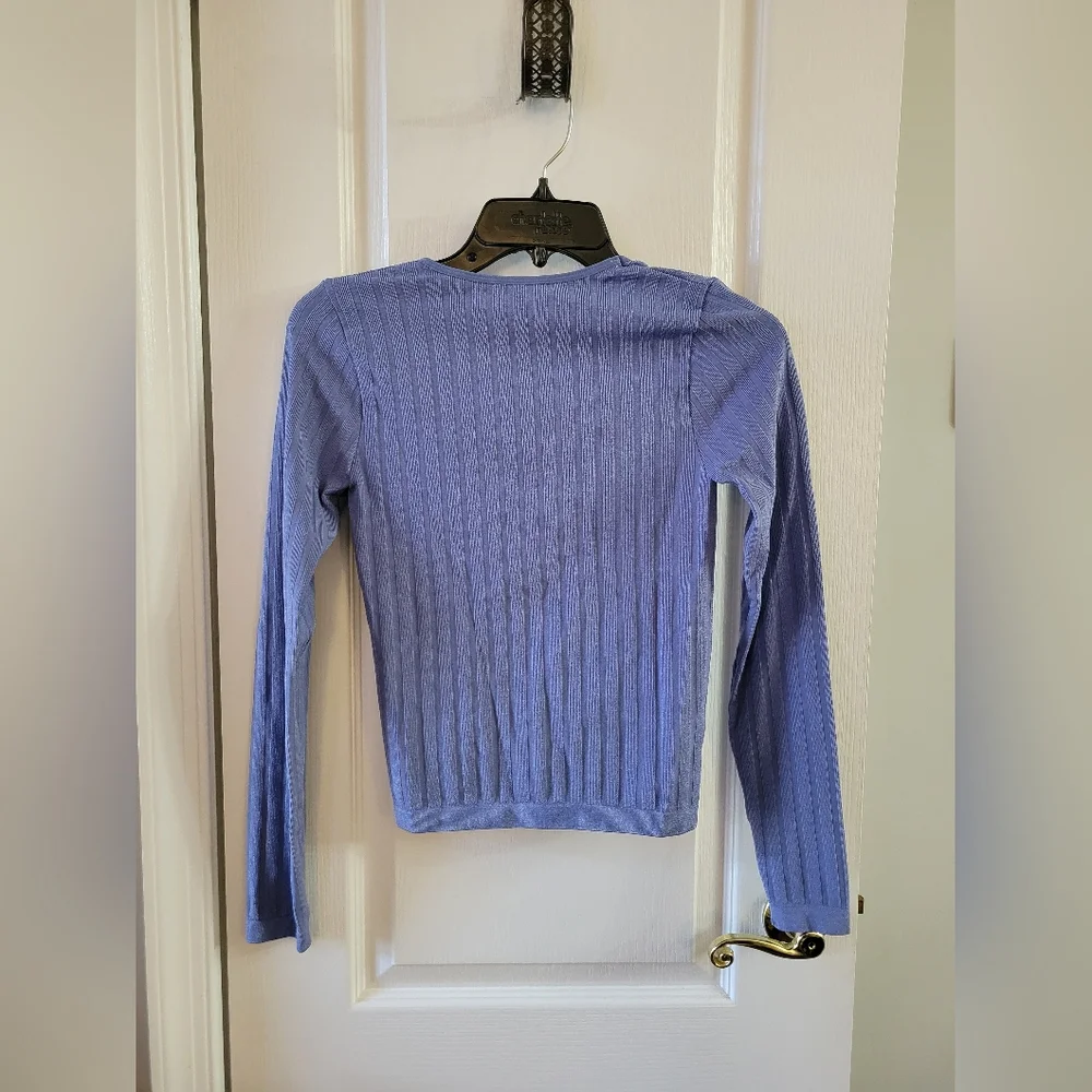 Free People Intimately Lucky You Layering Scoop Neck Shirt Sky Blue Size XS/S